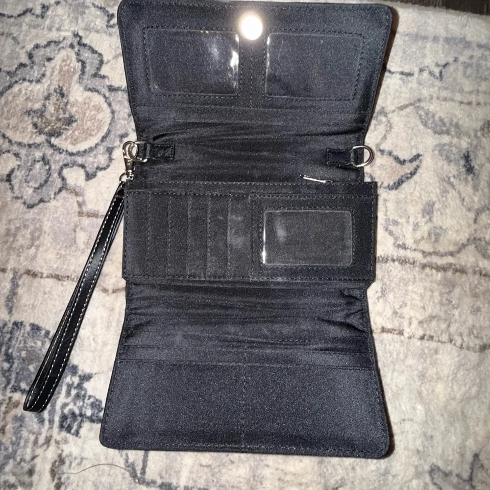 Black Phone Case with Native Embroidery